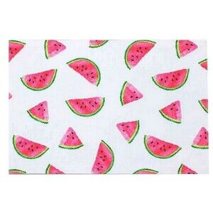 Colordrift Watermelon Slices Placemats Set of 4 Reversible Fabric Summer Beach